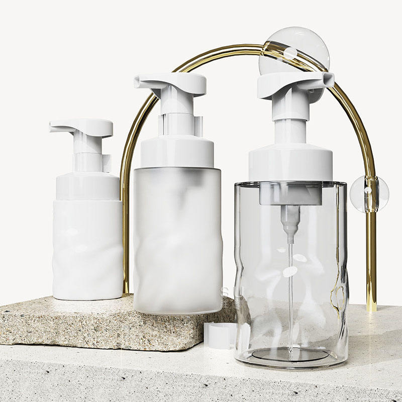 150 ml 250 ml 300 ml 400 ml PET meztelen rózsaszín habzó kézi szappan palack újratölthető hab pumpás flakon