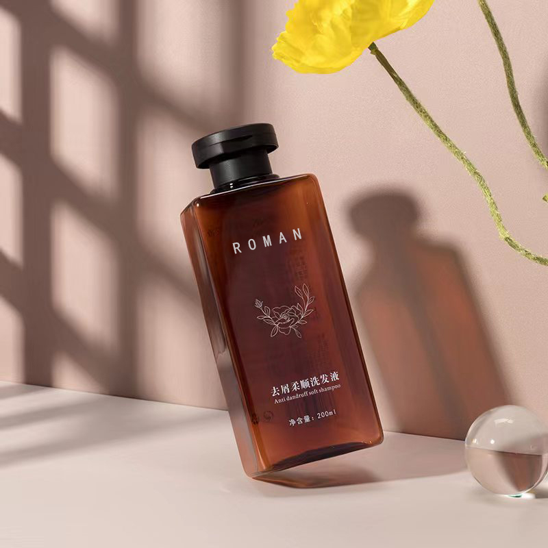 200 ml-es 300 ml-es hajszárító hajolajos PET-palack, felhajtható kupakkal, négyzet alakú műanyag sampon tusfürdő tusfürdős palack