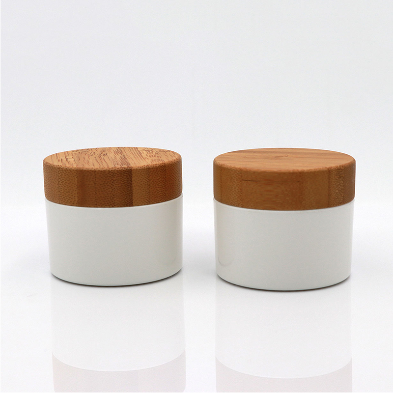 50g 100g 200g 250g matt műanyag PP testvaj kozmetikai balzsam arckrém tégely nyomtatott bambusz tetővel 50g 100g 200g 250g matt műanyag PP testvaj kozmetikai balzsam arckrém tégely nyomtatott bambusz tetővel