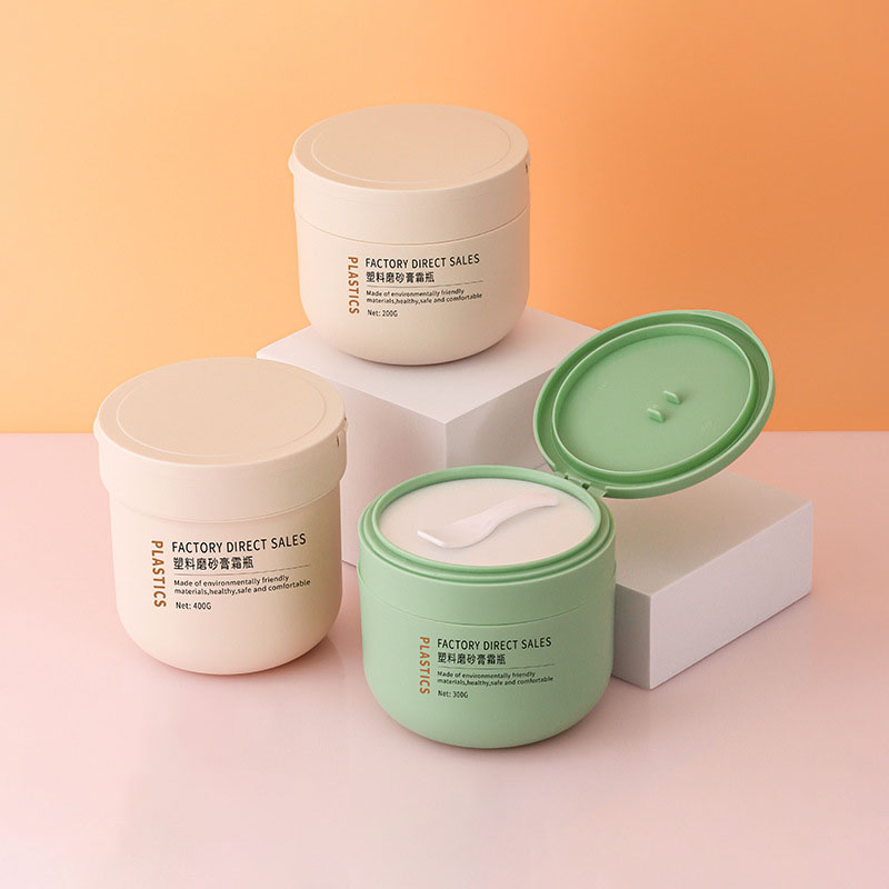 200g 300g 400g műanyag matt kerek kozmetikai bőrápoló maszk krémes tégelyes fehérítő szeplőt eltávolító fényvédő tartály kanállal 200g 300g 400g műanyag matt kerek kozmetikai bőrápoló maszk krémes tégelyes fehérítő szeplőt eltávolító fényvédő tartály kanállal