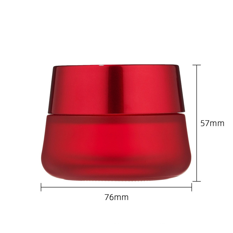 Kerek kozmetikai vörös krém tégely Üres üveg krémes tégely Kerek kozmetikai vörös krém tégely Üres üveg krémes tégely