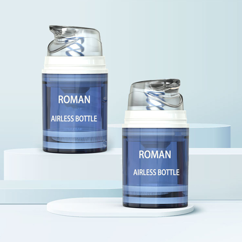 Teljesen műanyag 15 ml-es 1 unciás levegőmentes lotionpalack 30 ml-es 50 ml-es Tpe Spring Mono csomagolás Műanyag kozmetikai palack átlátszó rugóval