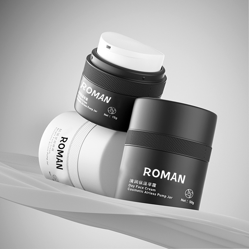 15 ml 30 ml 50 ml fehér fekete duplafalú üres PP műanyag utántöltő sajtó Airless hidratáló krém krém szérum flakon pumpával