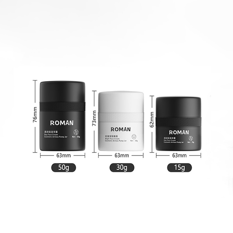 15 ml 30 ml 50 ml fehér fekete duplafalú üres PP műanyag utántöltő sajtó Airless hidratáló krém krém szérum flakon pumpával 15 ml 30 ml 50 ml fehér fekete duplafalú üres PP műanyag utántöltő sajtó Airless hidratáló krém krém szérum flakon pumpával