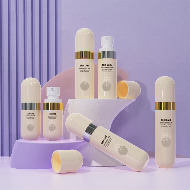 Bézs műanyag flakon 40 ml-es 60 ml-es 80 ml-es palack alkoholos spray-tartályok bőrápoló Hajköd folyamatos fényvédő spray-palackhoz