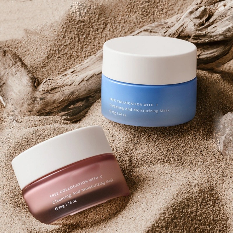 Klasszikus kerek üvegkrémes tégelyes kozmetikai kiszerelés arckrémhez és szemkörnyékápoló krémhez