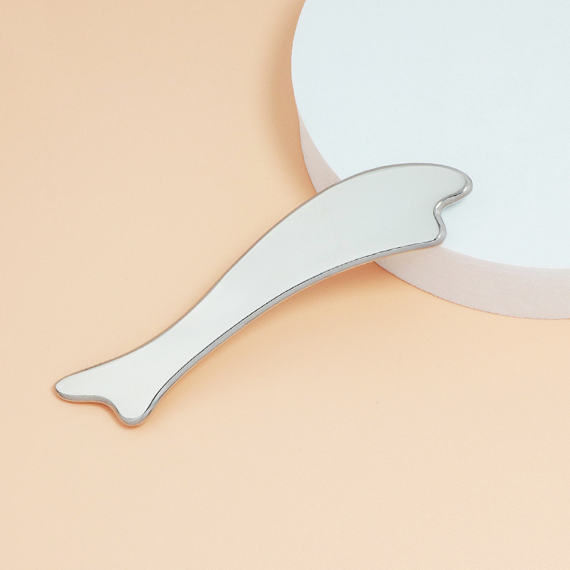 Hal alakú cinkötvözet Gua Sha tábla személyre szabott színekkel és logóval