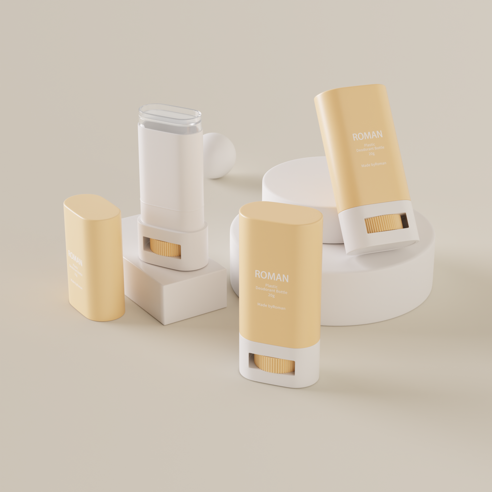 Derék formájú Oem Odm felső töltőcsomagolás színe Üres felcsavarható műanyag átlátszó szilárd dezodor tartály