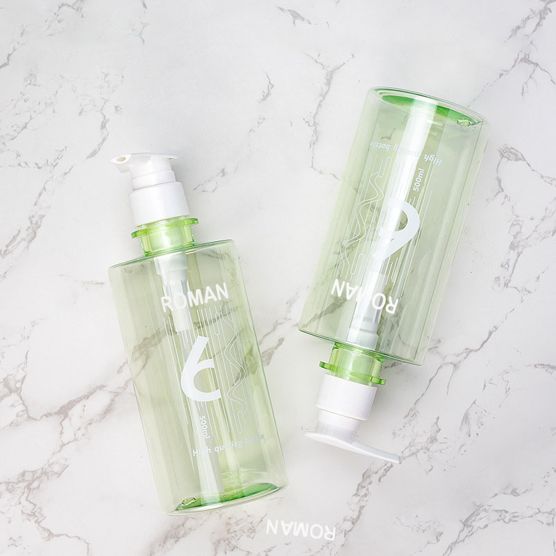 Green Plastic PET Skincare Arctisztító olajos testradír lemosó lotion hajspray sampon és balzsam pumpás flakon készlet Green Plastic PET Skincare Arctisztító olajos testradír lemosó lotion hajspray sampon és balzsam pumpás flakon készlet