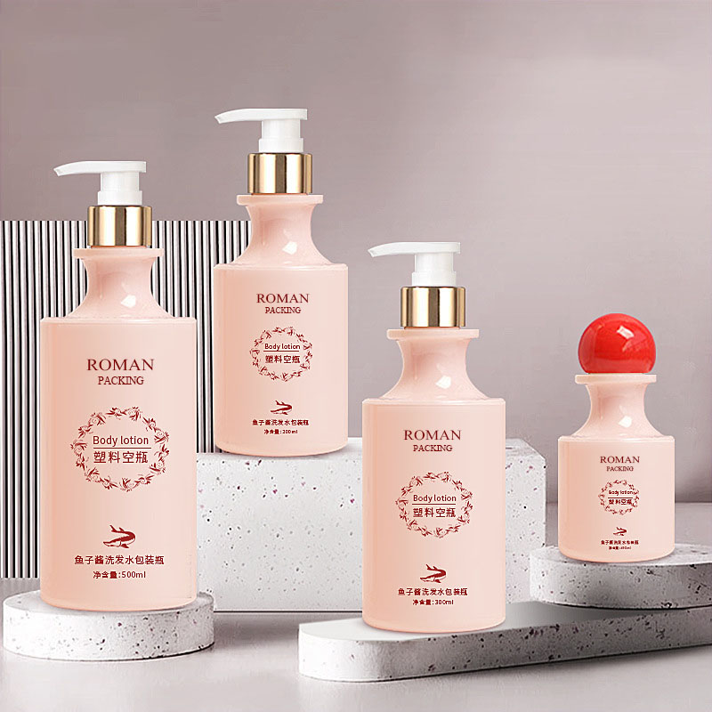 Csúcskategóriás, hajlított nyakú matt műanyag arcmosó palack bőrápoló festékhez, 100 ml-es 200 ml-es 300 ml-es 500 ml-es golyós kupakkal