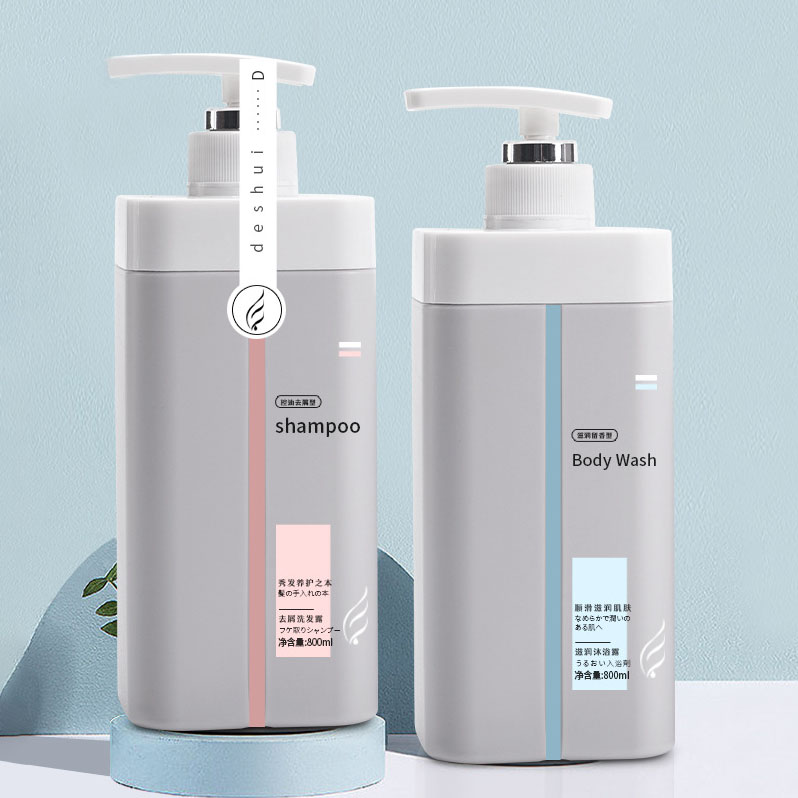 Nagy kapacitású, 500 ml-es 800 ml-es műanyag csomagolású palackok bőrápoló lotion hajtonik tartály üres sampon és balzsam flakonhoz