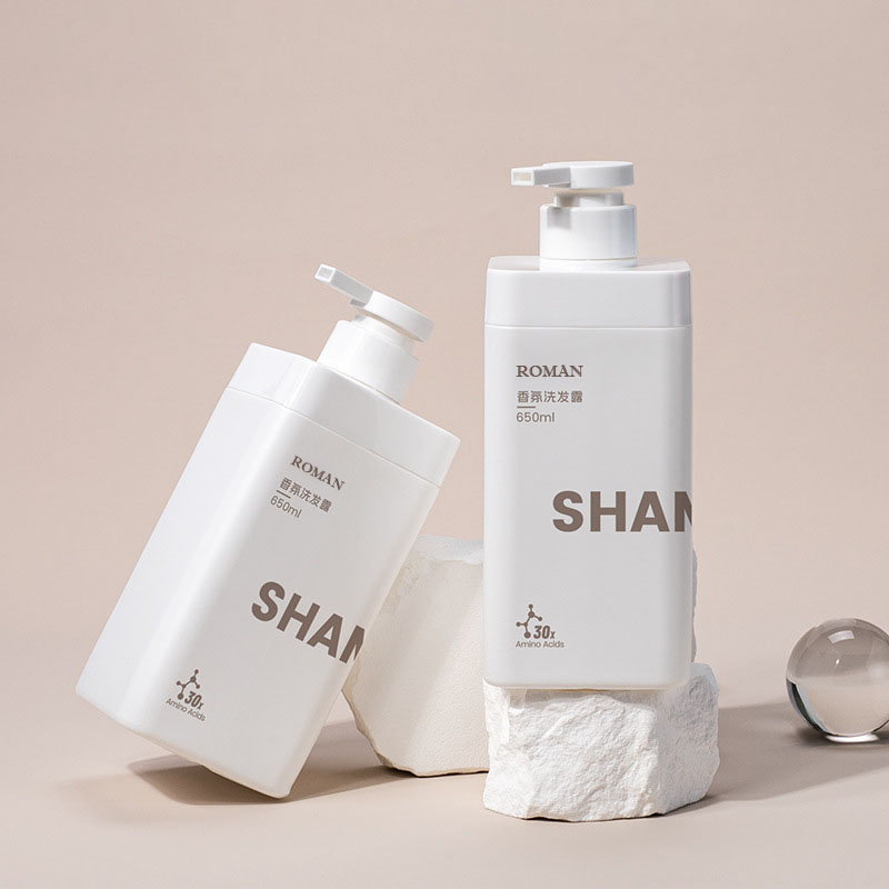 Új design privát logó matt fehér 650 ml négyzet alakú üres HDPE műanyag mosószer folyékony flakon 1 l samponhoz tusfürdő Új design privát logó matt fehér 650 ml négyzet alakú üres HDPE műanyag mosószer folyékony flakon 1 l samponhoz tusfürdő