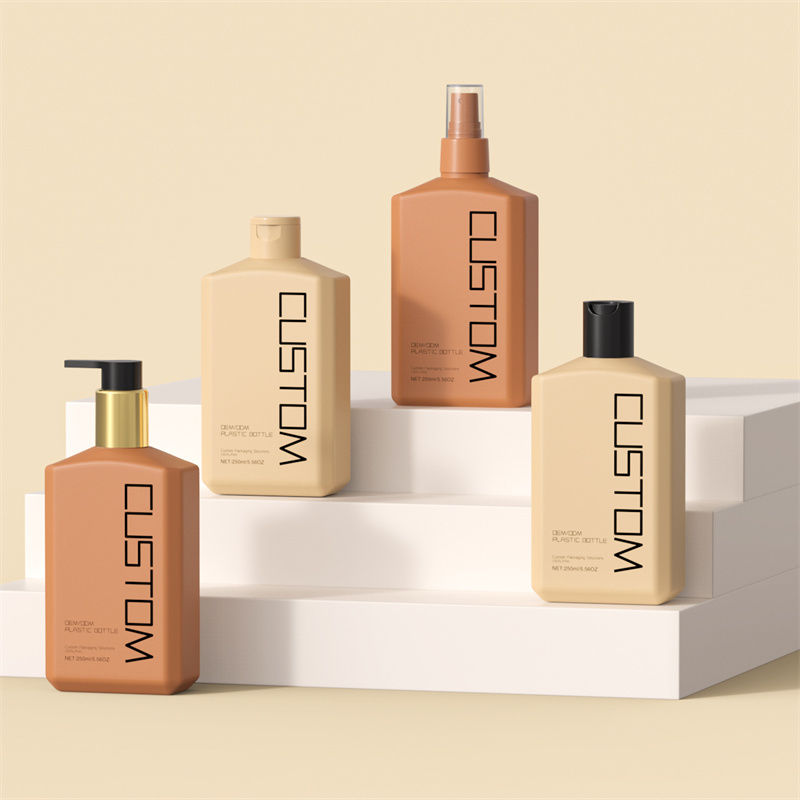 250 ml 10 unciás fagyos lapos ferde váll kézápoló krém pumpás palackok bőrápoló baba sampon tusfürdős flakon