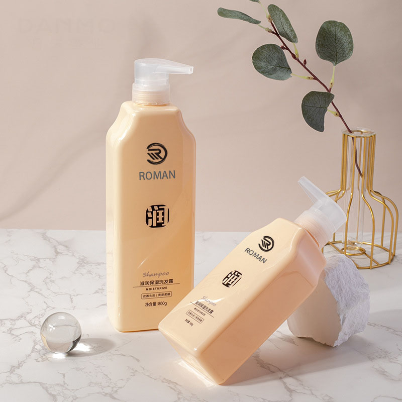 500 ml 800 ml sárga műanyag testápoló pumpa PET műanyag kozmetikai puha tapintású sampon kinyomható palack