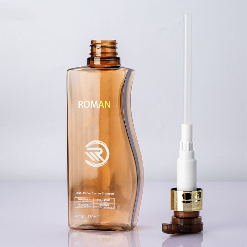 Megbízható 350 ml-es 500 ml-es íves borostyánsárga kisállat műanyag üres testápoló flakon pumpával hajápoló sampon balzsam vagy arckrém használathoz Megbízható 350 ml-es 500 ml-es íves borostyánsárga kisállat műanyag üres testápoló flakon pumpával hajápoló sampon balzsam vagy arckrém használathoz