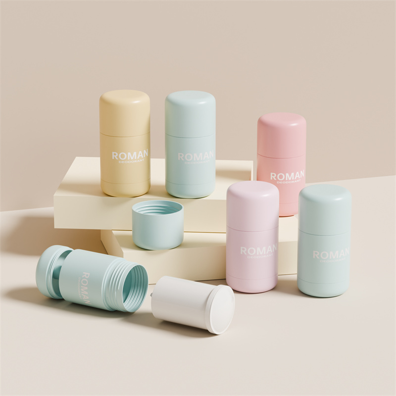 Bőrápoló üres 30g 50g műanyag dezodor pálcika tartály újratöltött palackkal, csomagoló üveggel